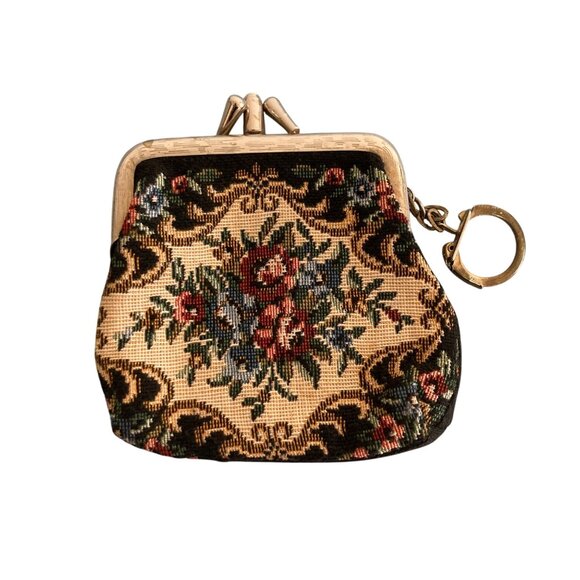 Vintage Tapestry Floral Coin Purse Bag Glasses Case And Clutch Bundle - Picture 3 of 6